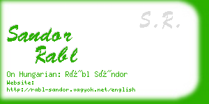 sandor rabl business card